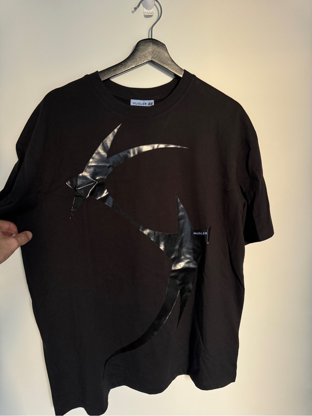 Mugler x H&M Black Tee with Subtle Logo Tag